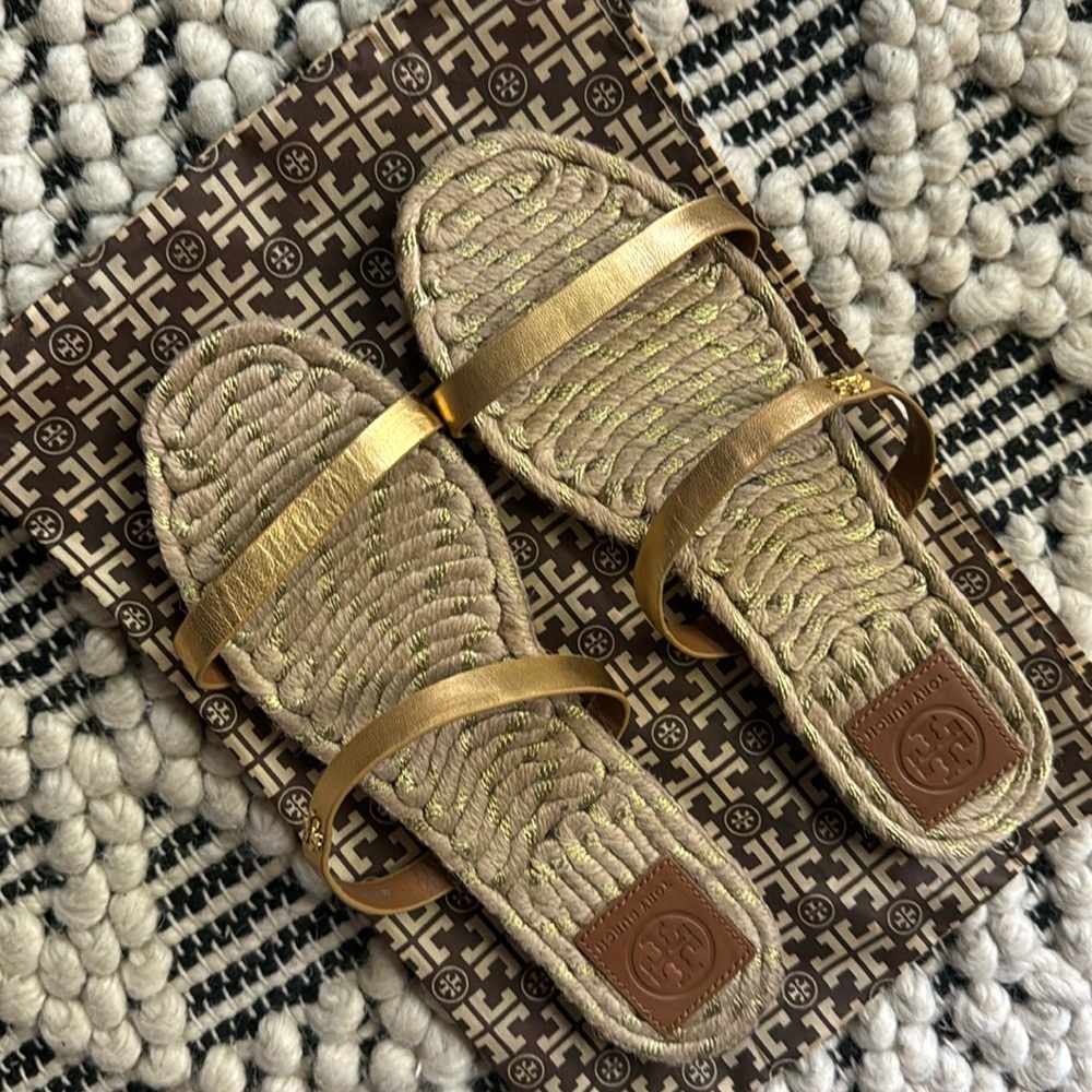 Tory Burch Two-band Flat Espadrille Slide